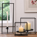 iron craft geometrical contracted glass candlestick